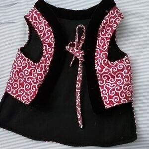 Red and Black Patterned Vest